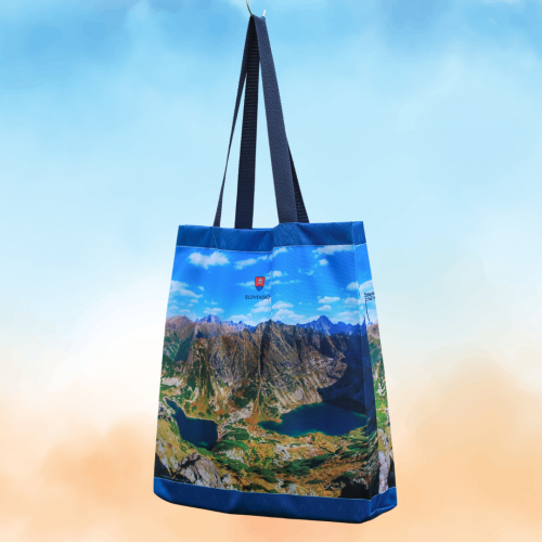 nákupná taška zo žabej bielovodskej doliny vo vysokých tatrách, funkčná, znovu použiteľná a ekologická taška na vaše nákupy
