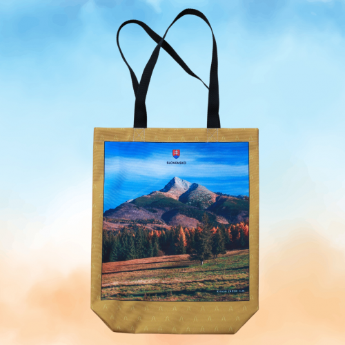 nákupná taška kriváň na jeseň vo vysokých tatrách, funkčná, znovu použiteľná a ekologická taška na vaše nákupy