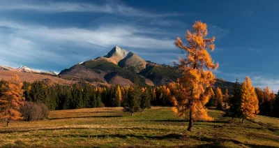 výhľad z Východnej na vrch Kriváň cez jesenné dni